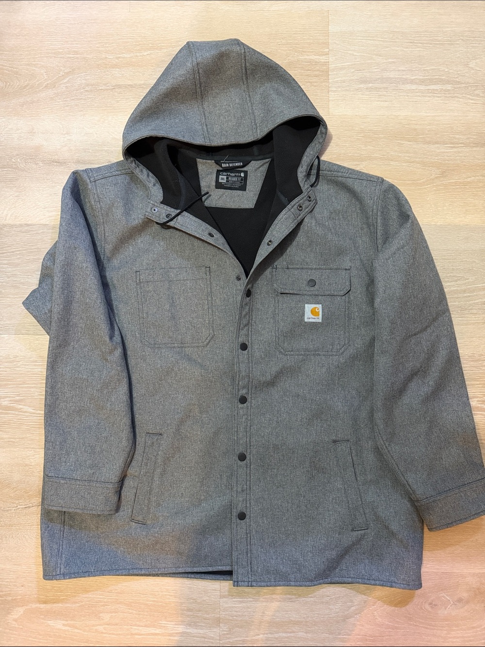 Carhartt Men's Gray Hooded Work Coat
